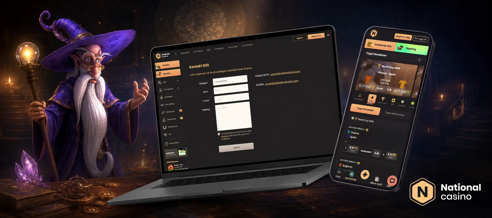 Oppdateringer av National Casino-appen