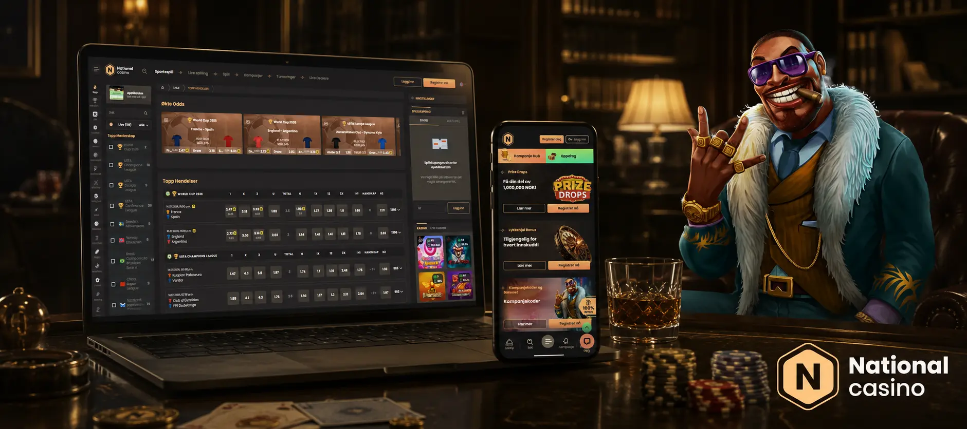 Hvordan bli med i livespill hos National Casino